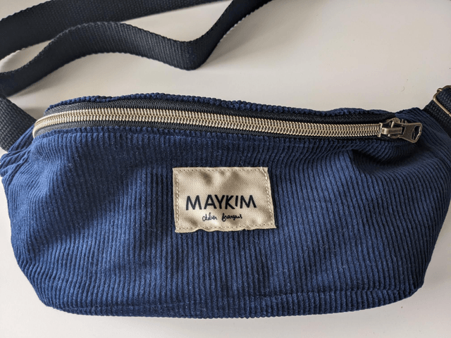 Sac banane velours bleu