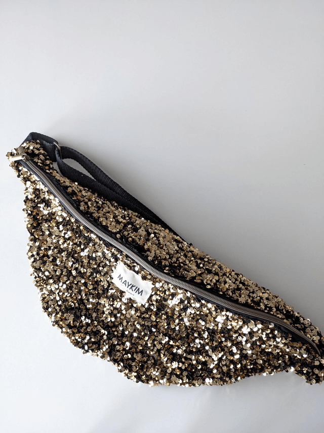 Sac banane XL sequins dorés