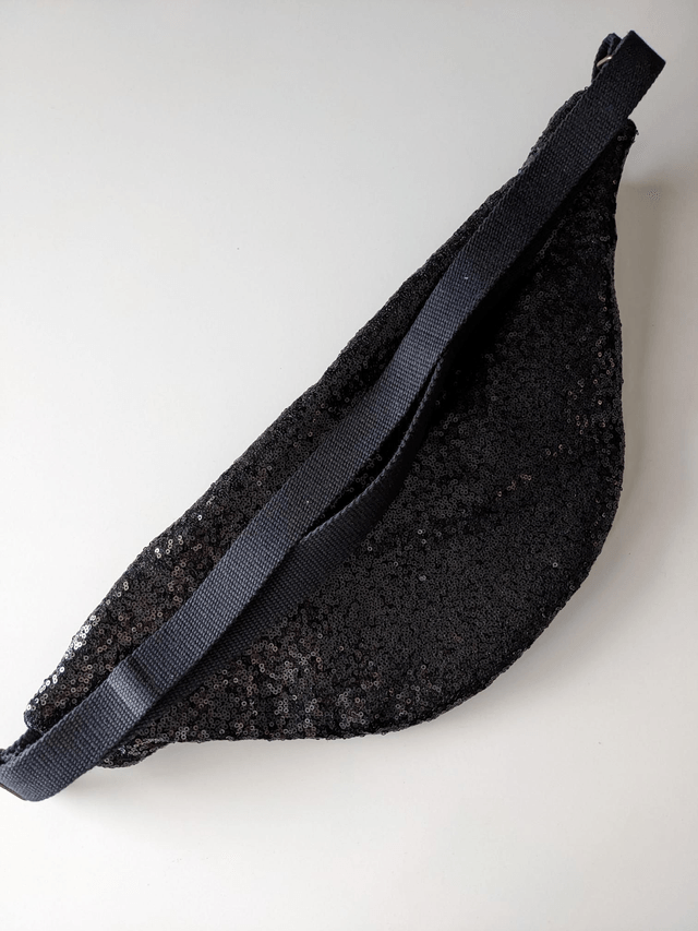 Sac banane XL sequins noirs