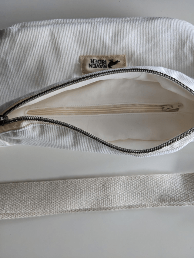 Sac banane velours blanc