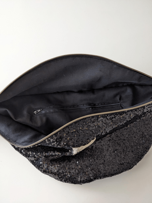 Sac banane XL sequins noirs