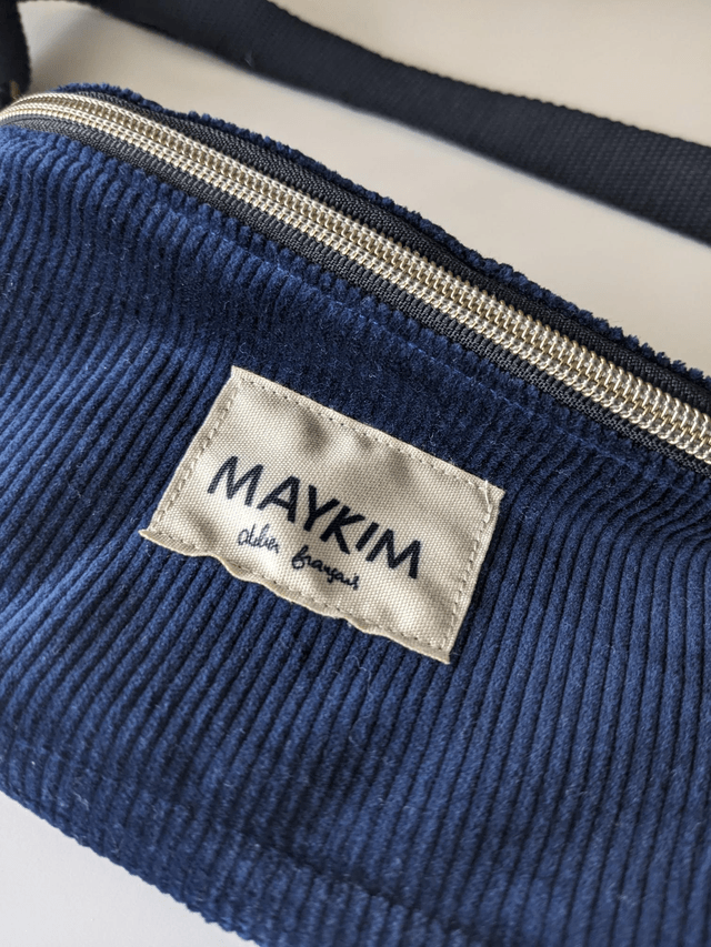 Sac banane velours bleu