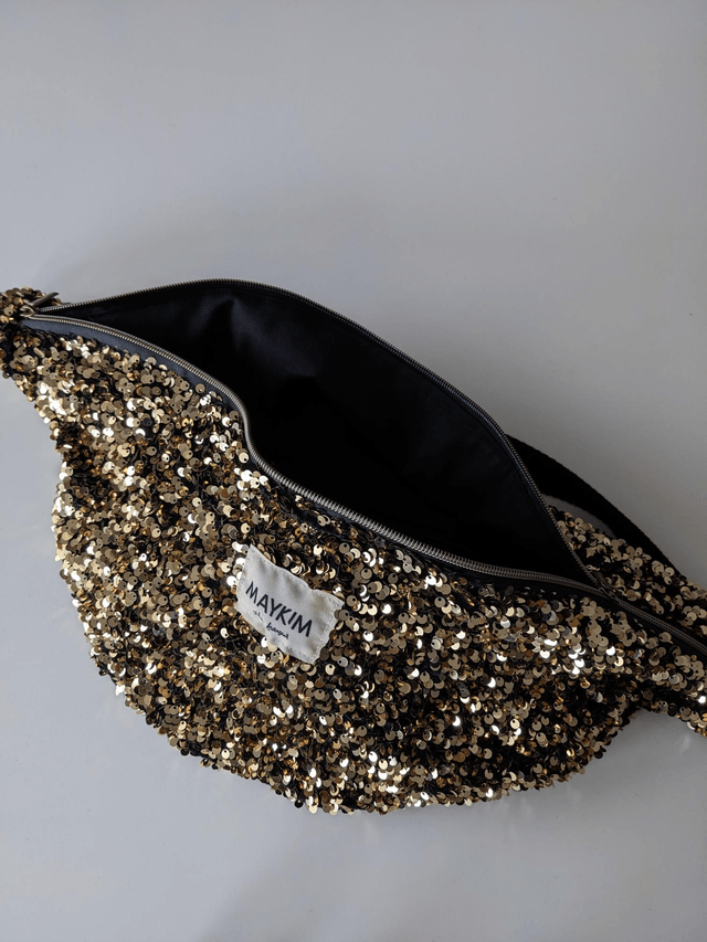 Sac banane XL sequins dorés
