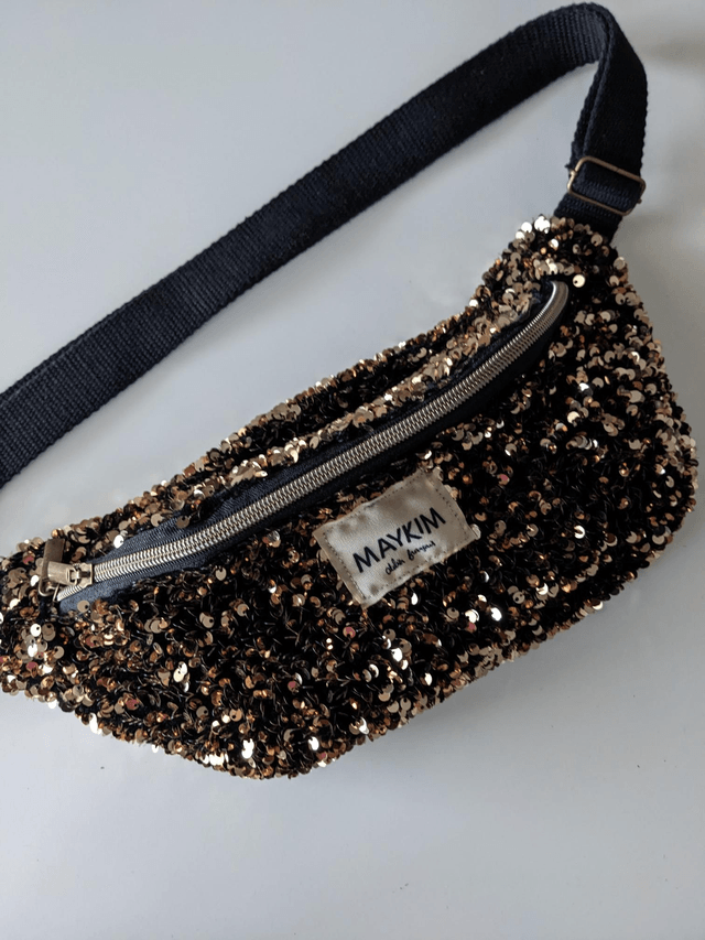 Sac banane sequins dorés