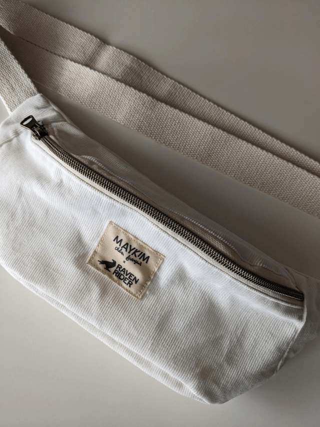 Sac banane velours blanc